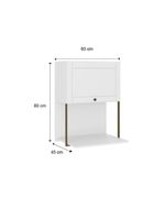 Armário Aéreo Milla 1 Porta Branco Tubo Ouro Velho Carraro