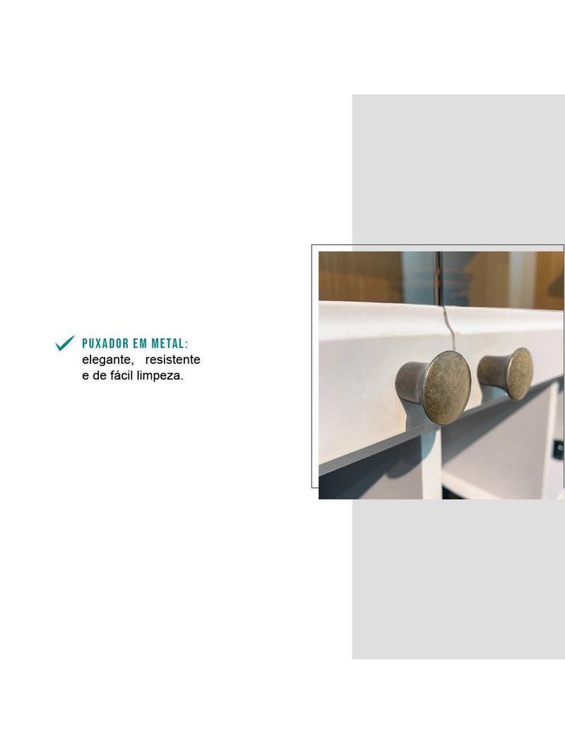 Armário Aéreo Milla 1 Porta Branco Tubo Ouro Velho Carraro