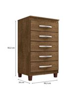 Guarda Roupa Casal Modena Com Cômoda Cannes 5 Gavetas E Armário Multiuso Recife Malbec - Incorplac