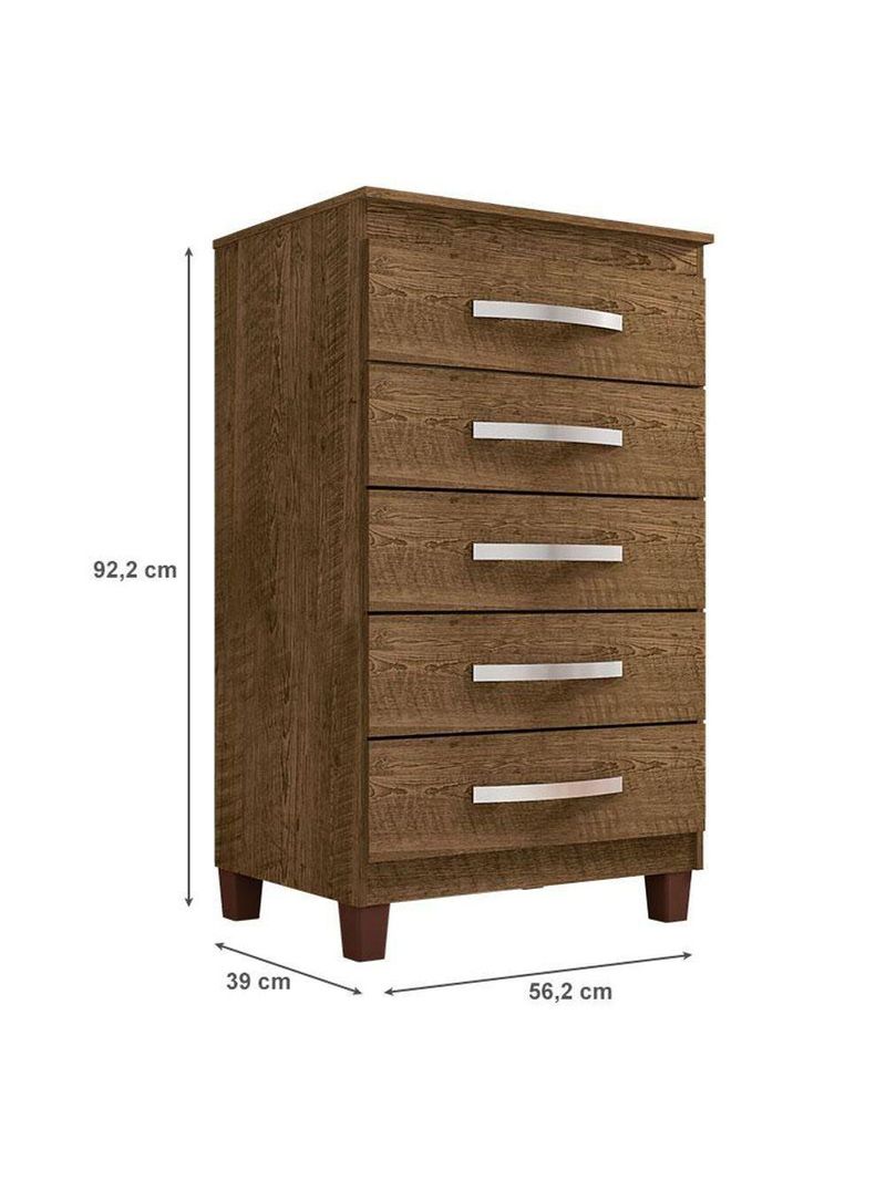 Guarda Roupa Casal Modena Com Cômoda Cannes 5 Gavetas E Armário Multiuso Recife Malbec - Incorplac