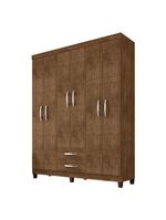 Guarda Roupa Casal Modena Com Cômoda Cannes 5 Gavetas E Armário Multiuso Recife Malbec - Incorplac