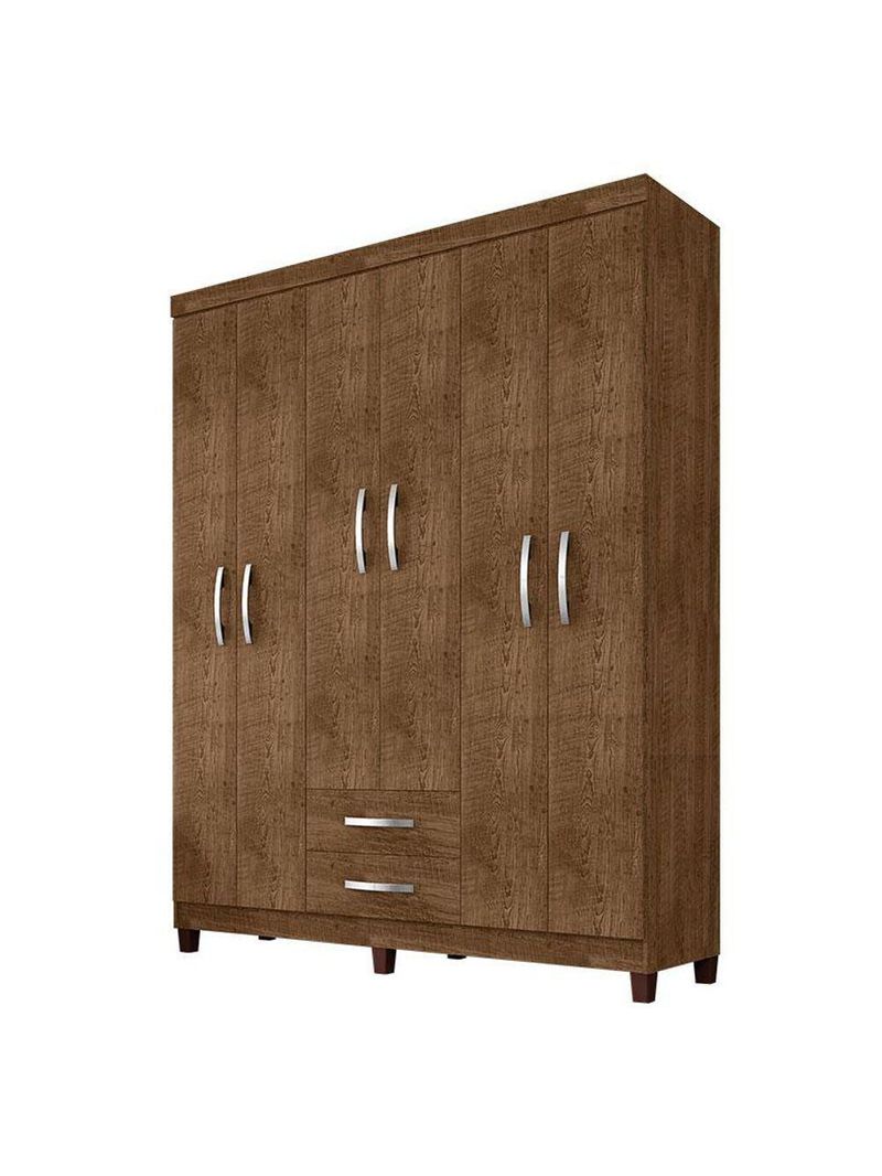 Guarda Roupa Casal Modena Com Cômoda Cannes 5 Gavetas E Armário Multiuso Recife Malbec - Incorplac