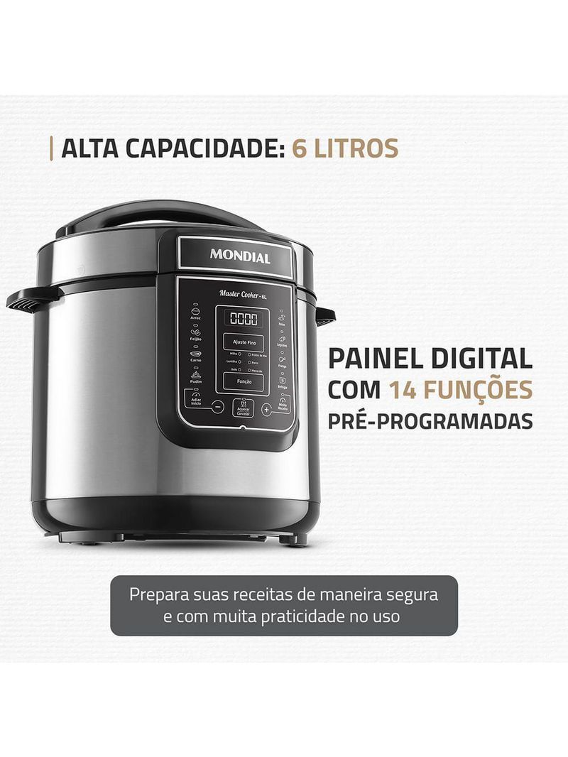Panela de Pressão Elétrica Digital 6L Mondial 127V
