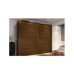 Guarda Roupa Casal Henn 2 Portas de Correr 4 Gavetas Thor Castanho