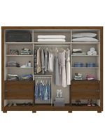 Guarda Roupa Casal Henn 2 Portas de Correr 4 Gavetas Thor Castanho