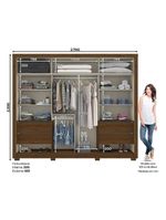 Guarda Roupa Casal Henn 2 Portas de Correr 4 Gavetas Thor Castanho