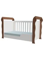 Berço Americano Lara E Guarda Roupa Ariel 4 Portas Branco Acetinado Amadeirado – Carolina