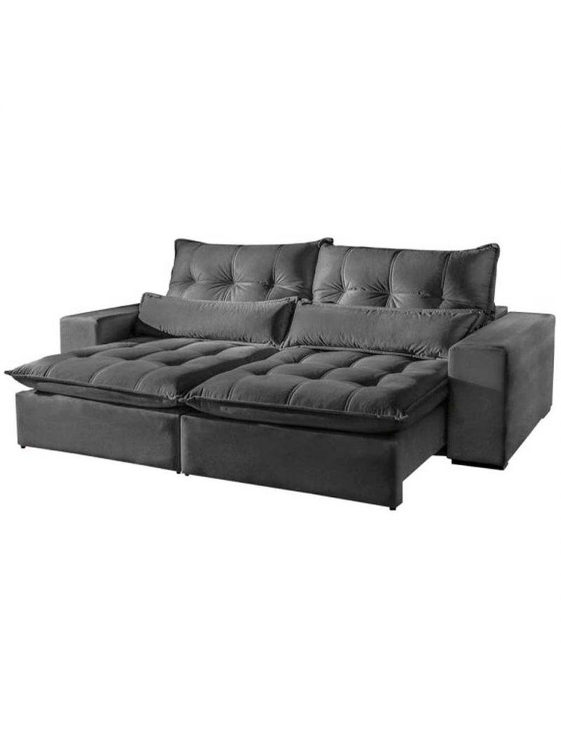Sofá Máximo 4 Lugares Retrátil Reclinável Cinza