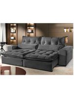 Sofá Máximo 4 Lugares Retrátil Reclinável Cinza