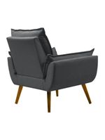 Poltrona Opala Conforto Aconchego Tecido Linho E Pés Palito Preto