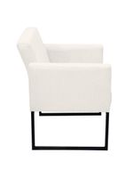 Poltrona Jade Conforto Aconchego Tecido Boucle Base Metálica Branco