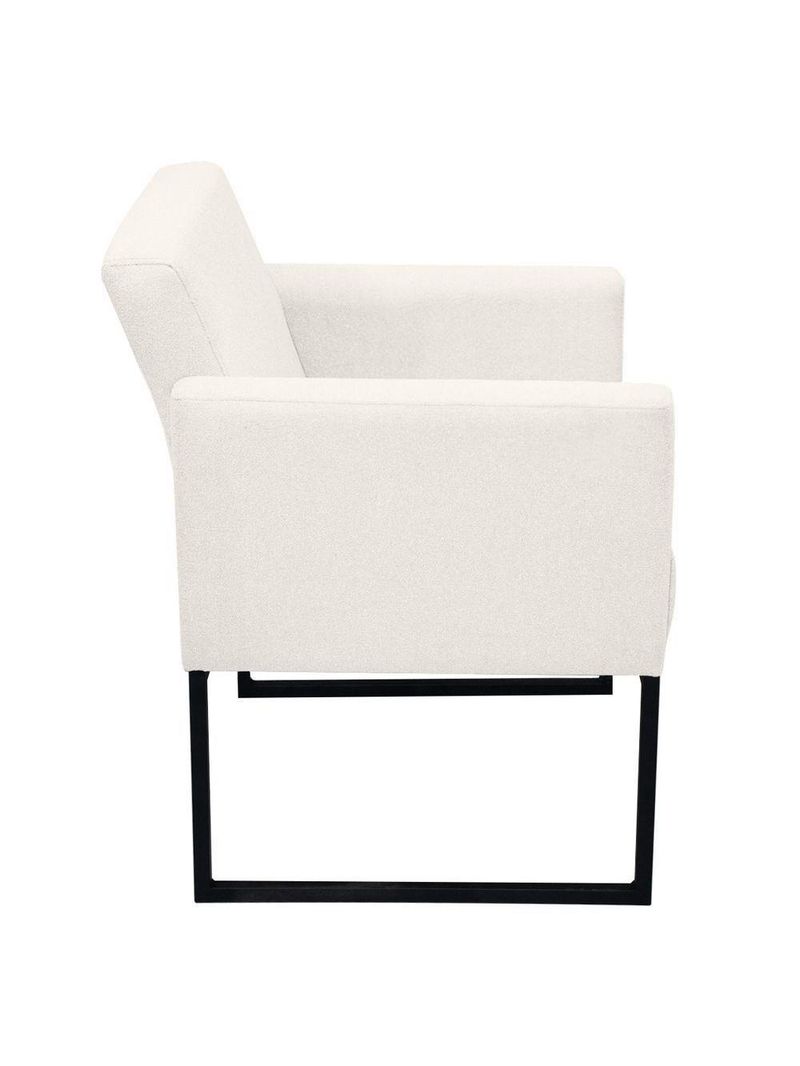 Poltrona Jade Conforto Aconchego Tecido Boucle Base Metálica Branco