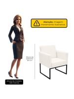 Poltrona Jade Conforto Aconchego Tecido Boucle Base Metálica Branco