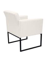 Poltrona Jade Conforto Aconchego Tecido Boucle Base Metálica Branco