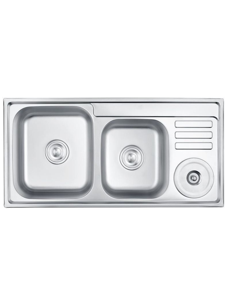 Pia Dupla De Cozinha Com Cesta De Lixo E Dispenser De Facas Inox 92x45cm Belcca PCD201-02