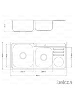 Pia Dupla De Cozinha Com Cesta De Lixo E Dispenser De Facas Inox 92x45cm Belcca PCD201-02