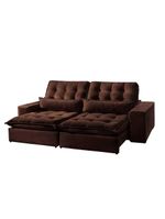 Sofá 5 Lugares Retrátil E Reclinável Bruna 290m Veludo Móveis Mix Marrom