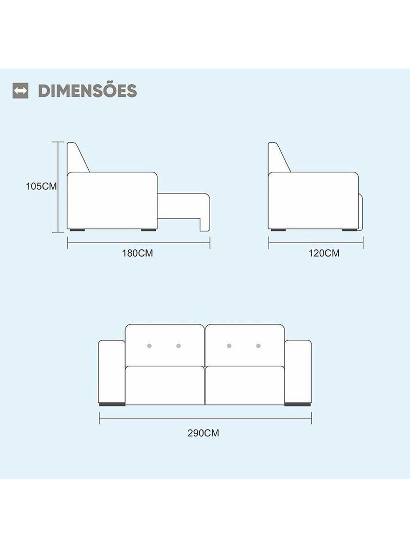 Sofá 5 Lugares Retrátil E Reclinável Bruna 290m Veludo Móveis Mix Marrom