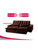 Sofá 5 Lugares Retrátil E Reclinável Bruna 290m Veludo Móveis Mix Marrom