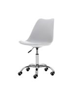 Cadeira Office Giratória Saarinen Com Altura Ajustável Para Escritório E Estudo Branca