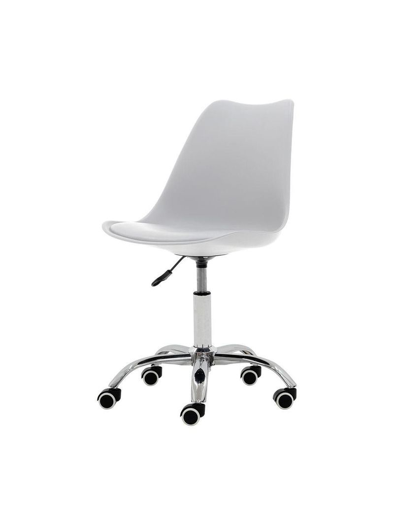 Cadeira Office Giratória Saarinen Com Altura Ajustável Para Escritório E Estudo Branca