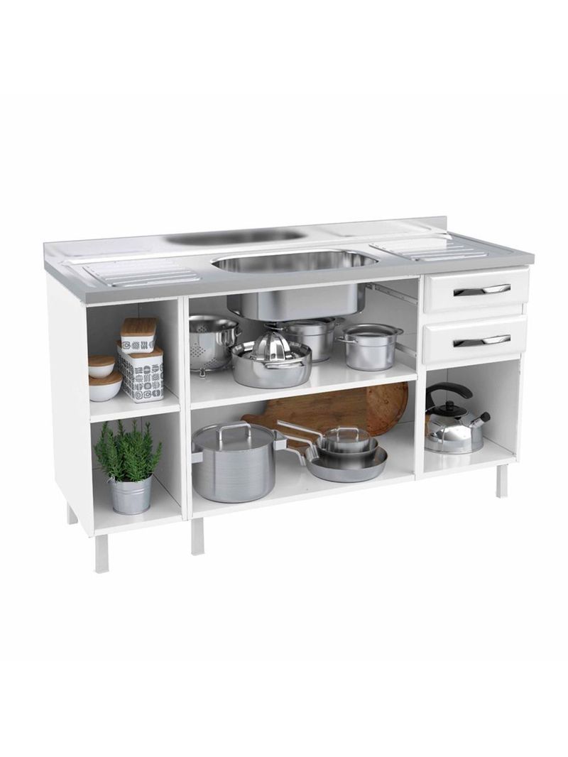 Balcão De Cozinha De Aço Telasul Star New 150cm Para Pia