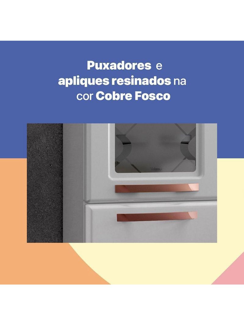 Cozinha Aço Telasul Mirage New Bco 5 Vidros C/balcão
