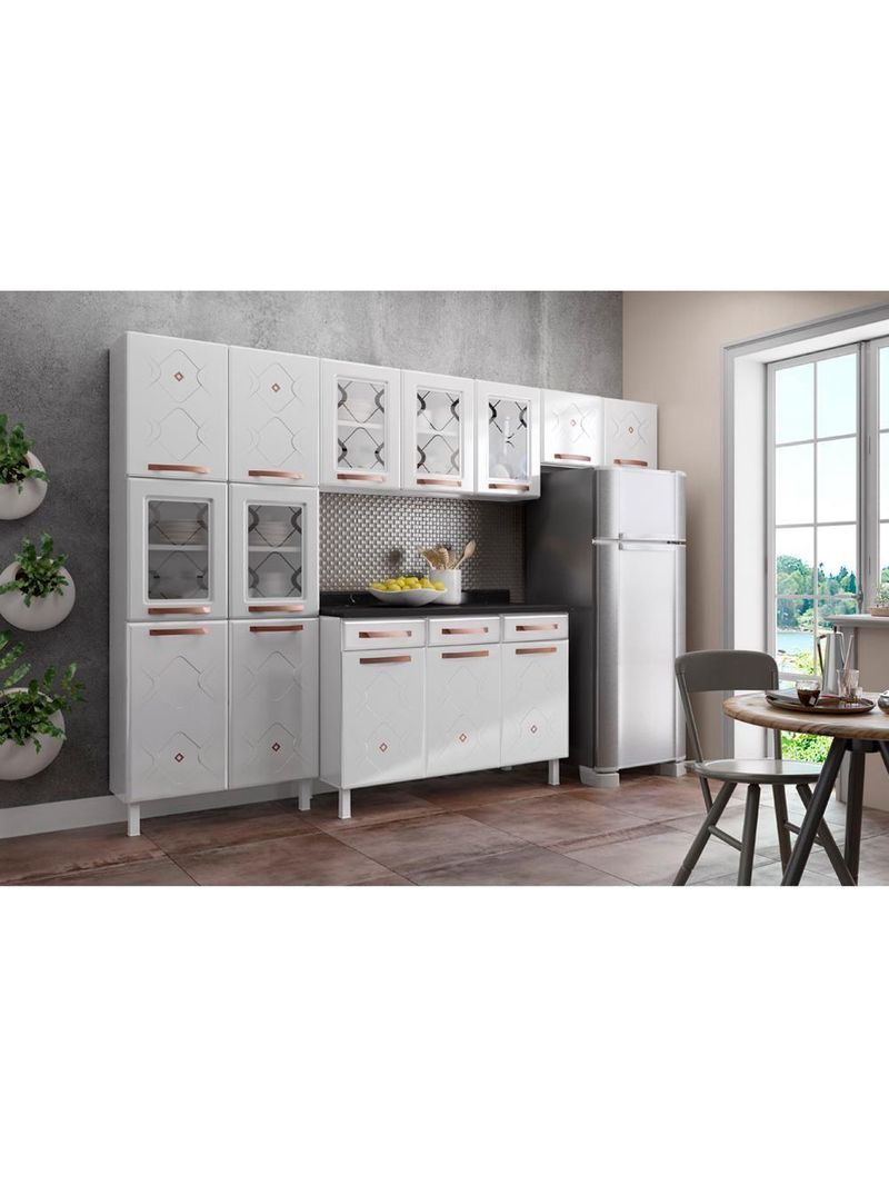 Cozinha Aço Telasul Mirage New Bco 5 Vidros C/balcão