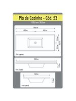 Tampo Para Pia De Cozinha Rorato 1,20x0,50 Granitada