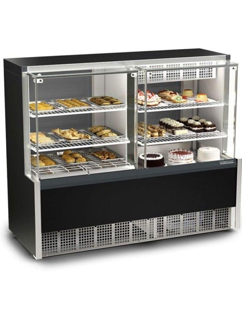 Vitrine Quente E Fria Aurora Evaporador Gqea140r Gelopar Aurora Quente E Fria 1,40mt Preto 220v