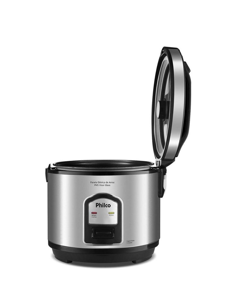 Panela De Arroz Philco 5 Xícaras PH5P Visor Glass Inox 220V