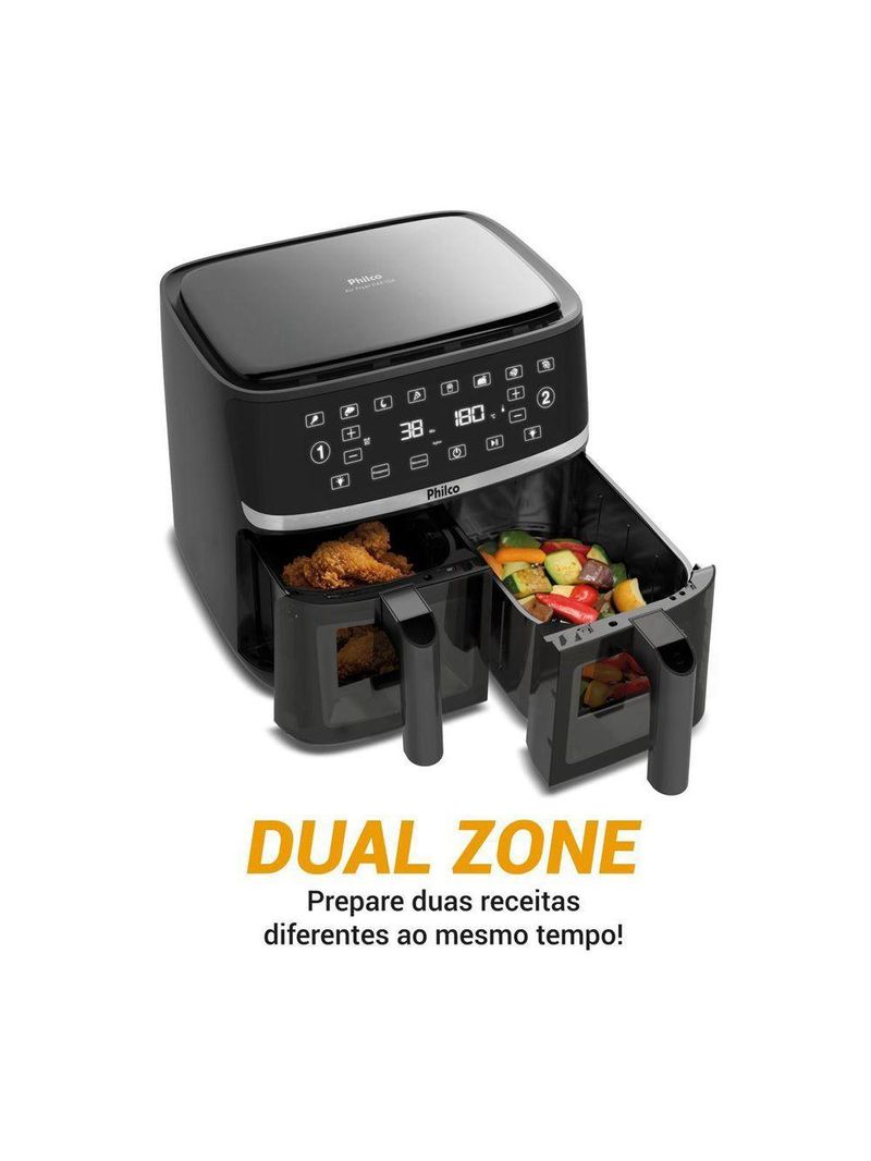 Air Fryer Philco 10L Cesto Duplo 2000W PAF10A 110V