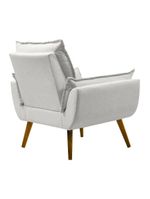 Poltrona Opala Conforto Aconchego Tecido Linho E Pés Palito Bege