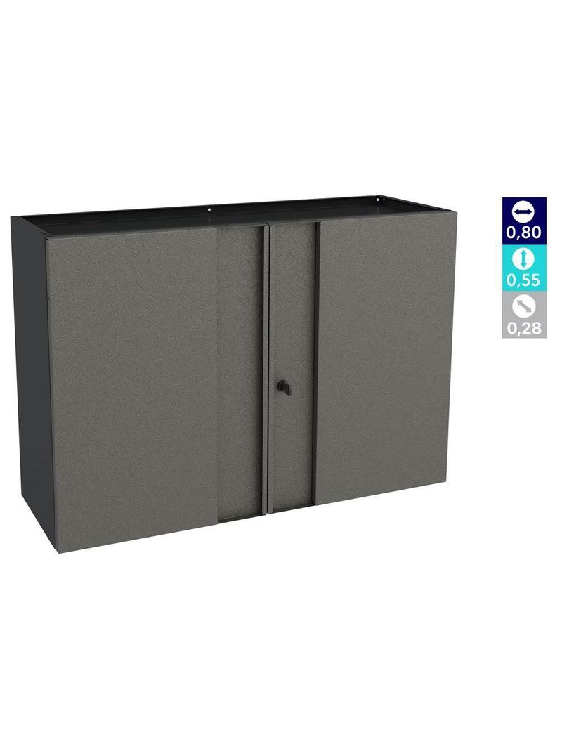 Armário Multiuso Aço Aéreo Telasul Multibox Cinza/pto