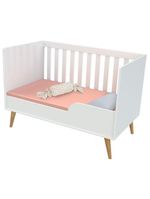 Berço Americano Ludmila Com Cômoda Infantil Duda Branco Acetinado Bétula E Colchão Ortobom - Carolina