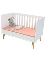 Berço Americano Ludmila Com Cômoda Infantil Duda Branco Acetinado Bétula E Colchão Ortobom - Carolina