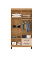 Guarda Roupa Solteiro Modena com Espelho 4 Portas Carvalho Americano Off White – Incorplac