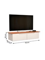 Rack Aparador Suspenso Flow Com 2 Portas Basculante Off White/Freijo
