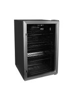 Cervejeira Expositor Vertical HQ Vidro Duplo 125 Litros Preta E Inox HQ-125CEVPV 110V