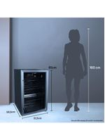 Cervejeira Expositor Vertical HQ Vidro Duplo 125 Litros Preta E Inox HQ-125CEVPV 110V