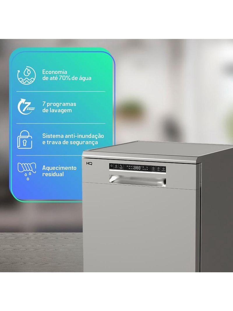 Lava Louças HQ Digital 14 Serviços Inox HQ-LL14DI2 220V