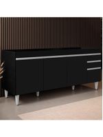 Balcão Gabinete para Pia 180cm Dallas Preto - Lumil
