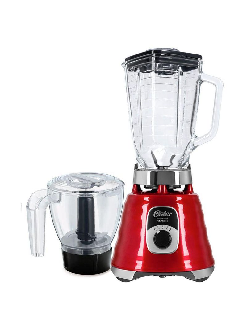 Kit Oster New Osterizer Liquidificador E Base Processadora Vermelho 110V