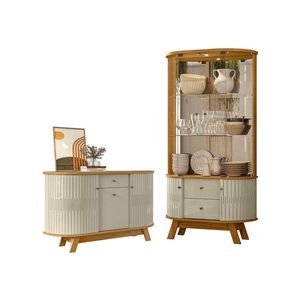 Aparador Para Sala Buffet Monza E Cristaleira Moss Cumaru Opala - Madetec