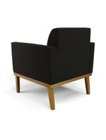 Sofá Namoradeira Com Poltrona Base De Madeira Fixa Castanho Marisa Suede Preto D03 - D?rossi