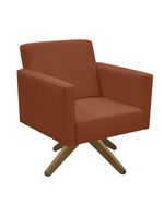 Poltrona Jade Aconchego Decor Tecido Boucle Base Giratória Terracota