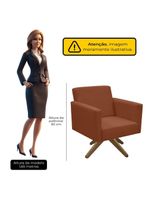 Poltrona Jade Aconchego Decor Tecido Boucle Base Giratória Terracota