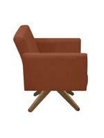 Poltrona Jade Aconchego Decor Tecido Boucle Base Giratória Terracota