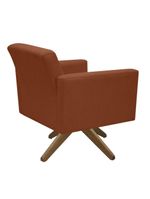Poltrona Jade Aconchego Decor Tecido Boucle Base Giratória Terracota