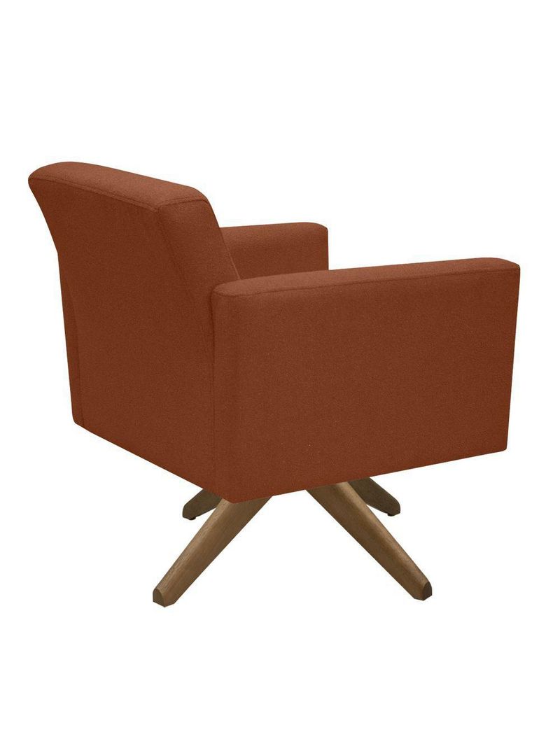 Poltrona Jade Aconchego Decor Tecido Boucle Base Giratória Terracota